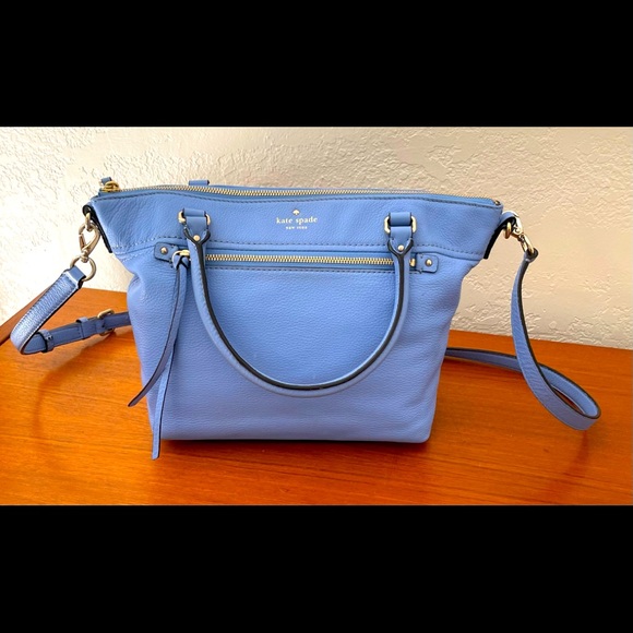Kate Spade Cobble Hill Small Gina Top Handle Pebbled Blue Leather Gold hardware - Picture 1 of 9